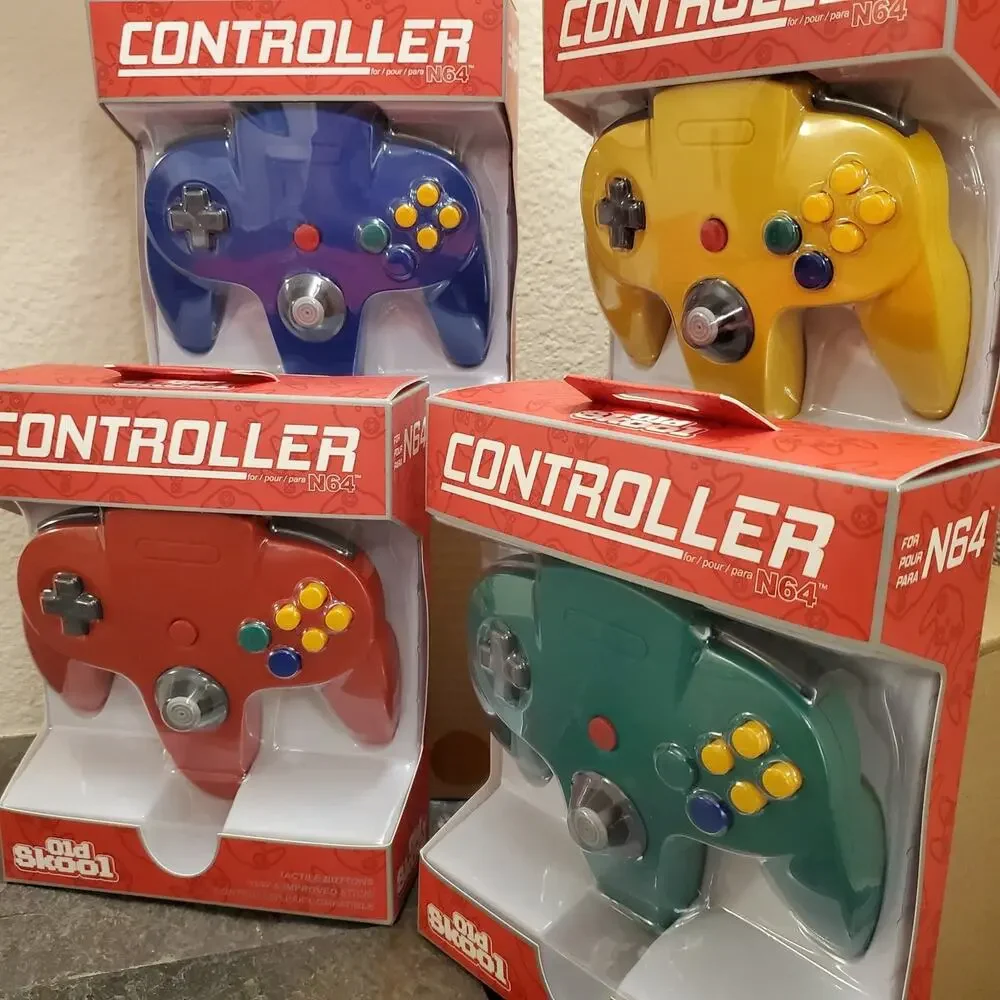 4 N64 Controllers - 4 Colors Bundle (NEW) - Red Green Blue Yellow - Nintendo